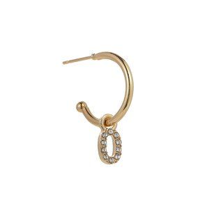Gold Tone Alphabet Initial Earring Letter O 3 Pack
